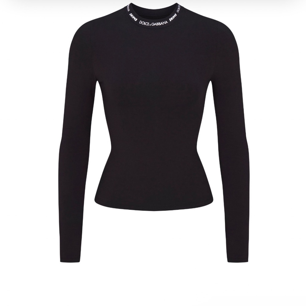 Long sleeve cotton t shirt black